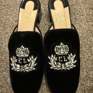 Christian Louboutin Black Embellished Women's Shoes